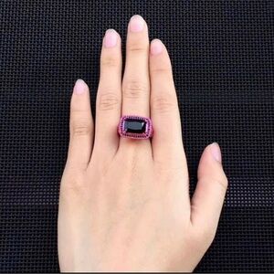 Elegant Pink and Black Ring